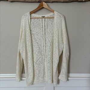 Women's Cardigan Sweater Size M Off White